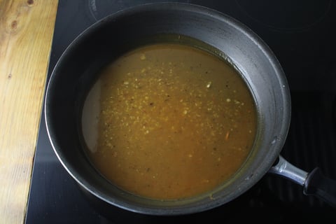 Pork Meatball Volcano Mash with Apple ‘Lava’ Gravy - Step #4 Make the ‘lava’ gravy