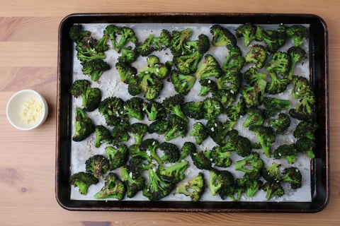 Pork Meatball Volcano Mash with Apple ‘Lava’ Gravy - Step #2 Roast the broccoli