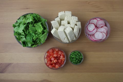 Crispy Steak-Spiced Tofu over Tomato & Garlic Chive Quinoa - Step #2 Mise en place