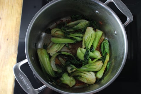 Dinner + Lunch Combo: Hoisin-Ginger Chicken Breasts - Step #4 Sauté the bok choy