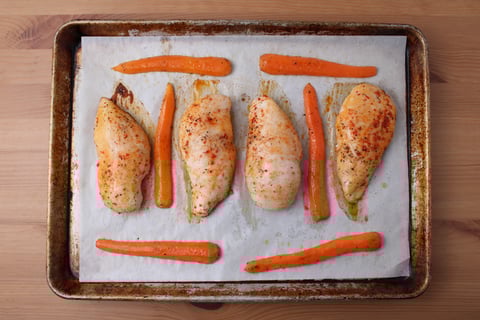 Dinner + Lunch Combo: Hoisin-Ginger Chicken Breasts - Step #1 Start the carrots & chicken