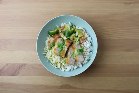Fried Pork Katsu Bowls - Step #6 Plate your dish