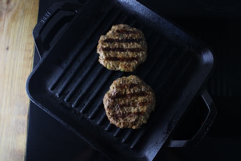 Pork Burgers Al Pastor with Zucchini & Peach Salsita - Step #3 Prepare & grill the patties