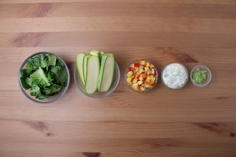 Pork Burgers Al Pastor with Zucchini & Peach Salsita - Step #2 Mise en place