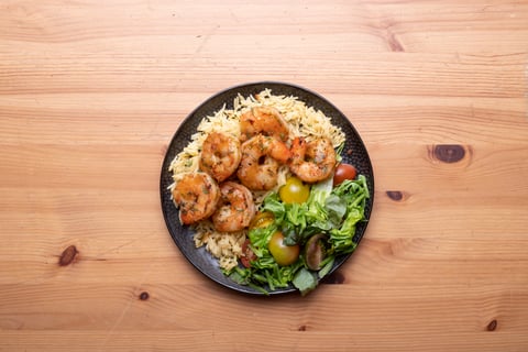 Zingy Tiger Shrimp over Rice Pilaf - Step #5 Finish & serve