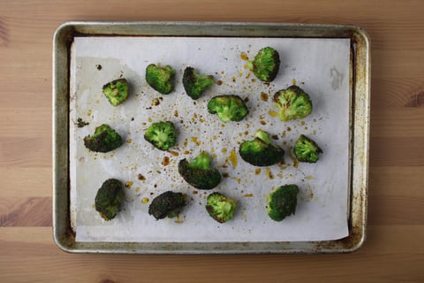 Carb-Wise: Pan-Seared Mini Beef Meatloaves - Step #2 Roast the broccoli