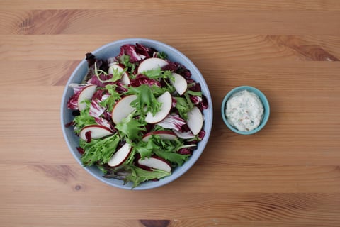 BBQ Coffee-Spiced ORGANIC Chicken - Step #4 Make the salad & aioli