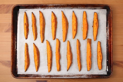 BBQ Coffee-Spiced ORGANIC Chicken - Step #1 Roast the sweet potatoes