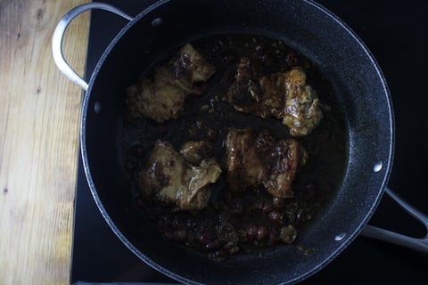 Balsamic & Blue Concord Grape Chicken - Step #4 Finish the chicken & make the sauce