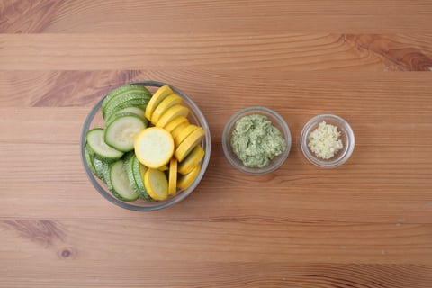 Two-Zucchini & Goat Cheese Flatbreads - Step #1 Mise en place