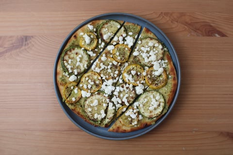 Two-Zucchini & Goat Cheese Flatbreads - Step #4 Dresser les plats