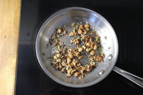 Everything Bagel Chicken Caesar Salad - Step #3 Make the nutty scallion topping