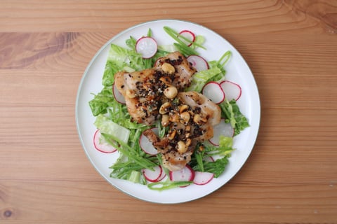 Everything Bagel Chicken Caesar Salad - Step #5 Plate your dish