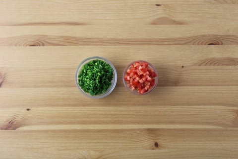 Beef Kefta over Roasted Pepper Hummus - Step #2 Mise en place