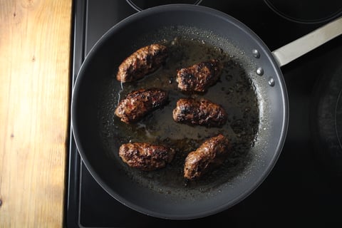 Beef Kefta over Roasted Pepper Hummus - Step #1 Prepare & cook the kefta