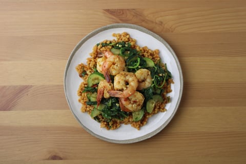 Hot Harissa-Lemon Shrimp - Step #5 Plate your dish