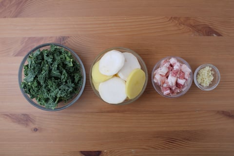 Bacon & Aged Cheddar Tartiflette - Step #1 Mise en place