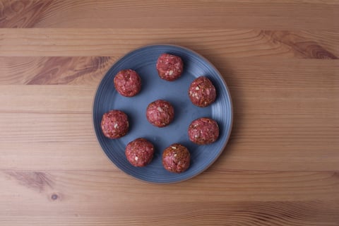 Roasted Beef Meatballs with Maple-Brown Butter Carrots - Step #2 Prepare the meatballs