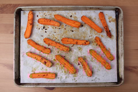 Roasted Beef Meatballs with Maple-Brown Butter Carrots - Step #1 Start the carrots