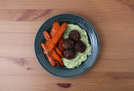 Roasted Beef Meatballs with Maple-Brown Butter Carrots - Step #6 Plate your dish