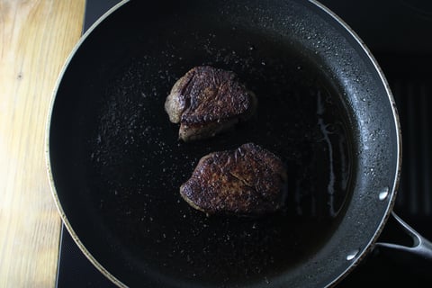 L’Artisan: Filets Mignons with Burst Tomato Pan Sauce - Step #3 Cook the filets mignons