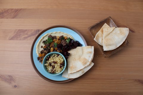 Middle Eastern Beef & Veggie Mezze - Step #6 Plate your dish