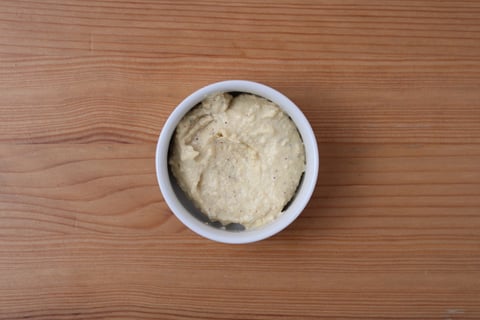 Middle Eastern Beef & Veggie Mezze - Step #4 Season the hummus