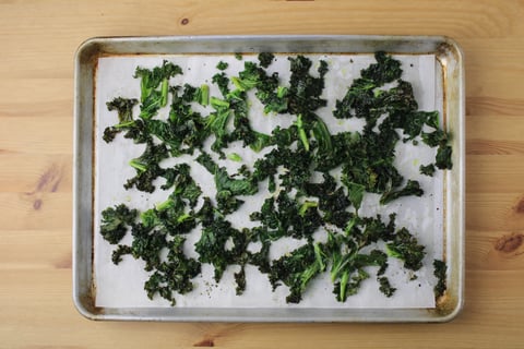 Orange-Basil Chicken Breasts - Step #2 Make the kale chips