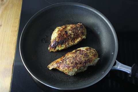 Chicken Breasts with Maple-Dijon Glaze - Step #2 Start the chicken