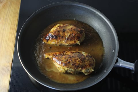 Chicken Breasts with Maple-Dijon Glaze - Step #4 Finish & glaze the chicken