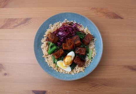 Glazed Tofu & Egg Rice Bowls - Step #5 Finish & serve