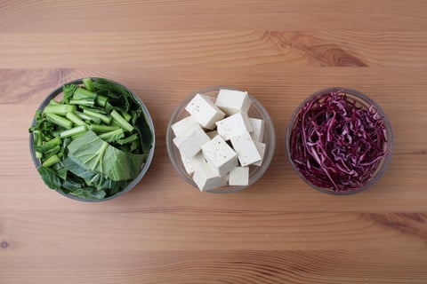 Glazed Tofu & Egg Rice Bowls - Step #2 Mise en place
