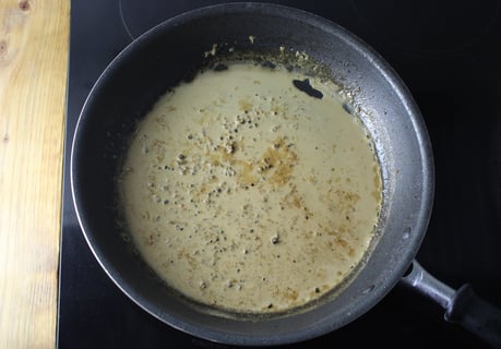 Beef Smash Burgers with Green Peppercorn Sauce - Step #5 Make the sauce