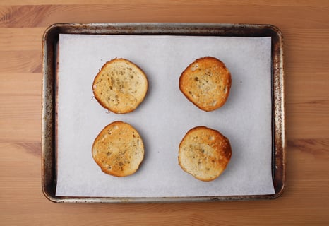 Beef Smash Burgers with Green Peppercorn Sauce - Step #4 Toast the buns