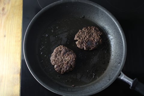 Beef Smash Burgers with Green Peppercorn Sauce - Step #2 Cook the patties