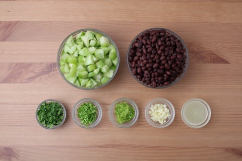 Refried Bean & Roasted Chayote Tacos - Step #2 Mise en place