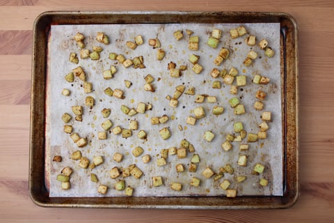 Refried Bean & Roasted Chayote Tacos - Step #1 Rôtir les chayottes