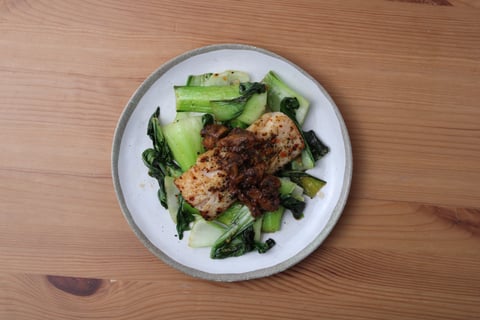 Carb-Wise: Spiced Cod & Black Garlic Mushroom Sauce - Step #5 Dresser les plats