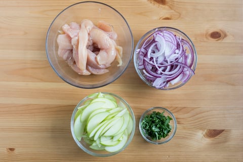 BBQ Chicken Naan Pizzas - Step #1 Mise en place