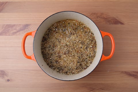One-Pot Basil Pesto Chicken Breasts - Step #3 Start the rice