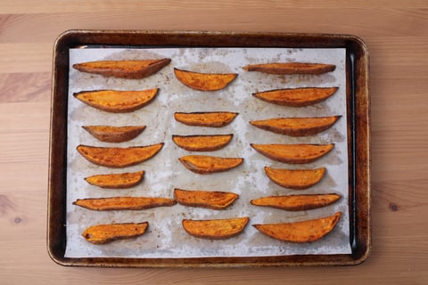 Nick’s Pick | Smoky Chicken with Alabama-Style BBQ Sauce - Step #1 Roast the sweet potatoes