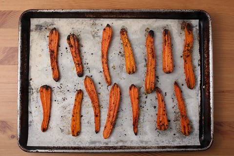 Italian Sausage Burgers - Step #1 Roast the carrots