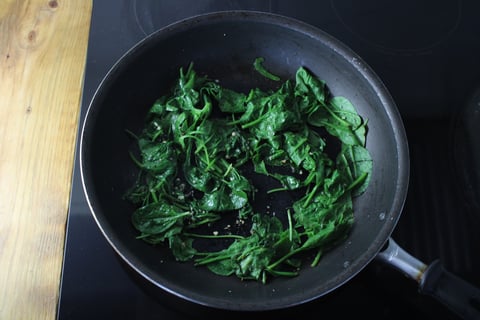 Italian Sausage Burgers - Step #4 Sauté the spinach