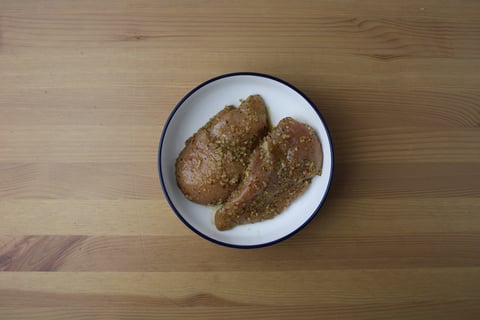 Seared Lemongrass Chicken - Step #1 Quick-marinate the chicken