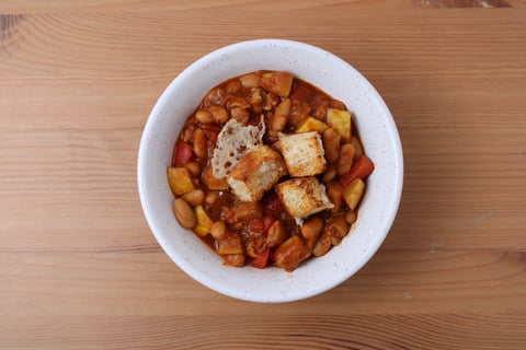 Vegetarian White Bean & Yellow Zucchini Chili - Step #5 Dresser les plats
