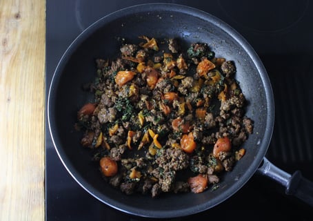 Mediterranean-Style Ground Beef Stir-Fry - Step #3 Finish the stir-fry