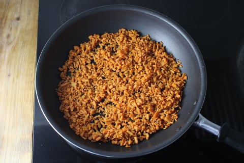 Pork Bolognese over Sweet Potato ‘Rice’ - Step #1 Sauté the sweet potato rice