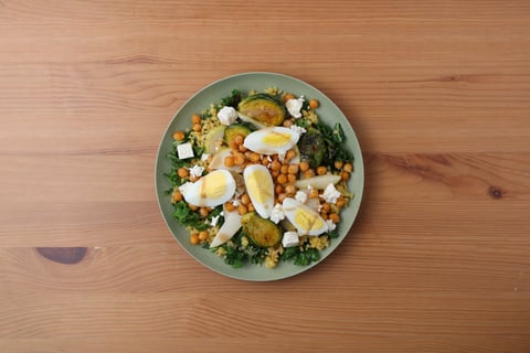 Winter Kale, Egg & Roasted Chickpea Salad - Step #5 Plate your dish