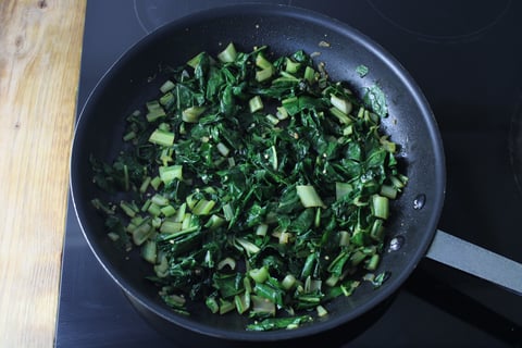 Southern-Style Pork Chops in Homemade Gravy - Step #3 Sauté the Swiss chard