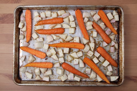 Clementine-Glazed Chicken Thighs - Step #2 Start the vegetables